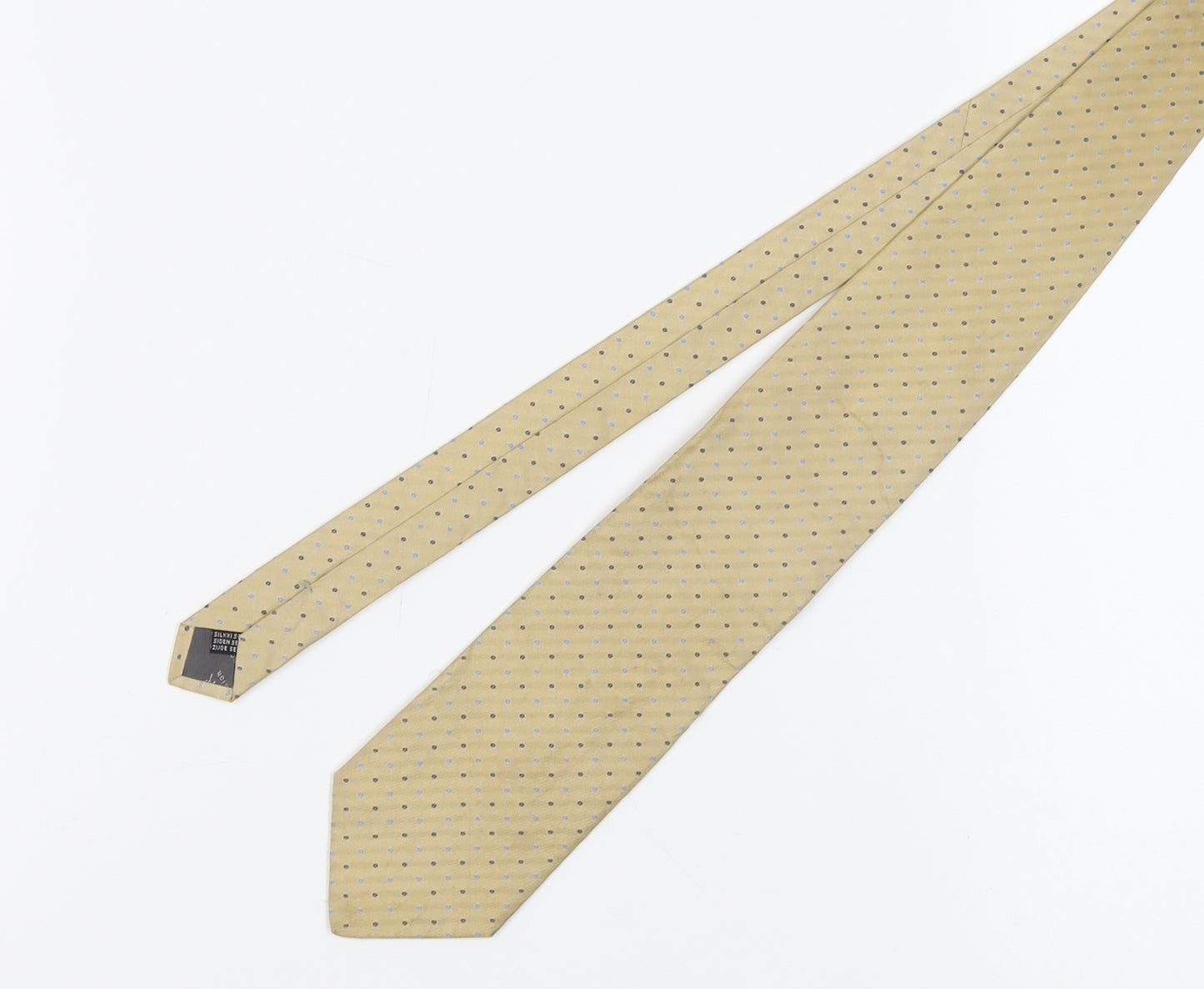 Baumler Beige Polka Dot Men's Silk Tie One Size
