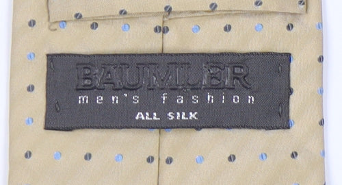 Baumler Beige Polka Dot Men's Silk Tie One Size
