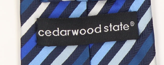 Cedarwood State Men's Blue Striped Tie One Size