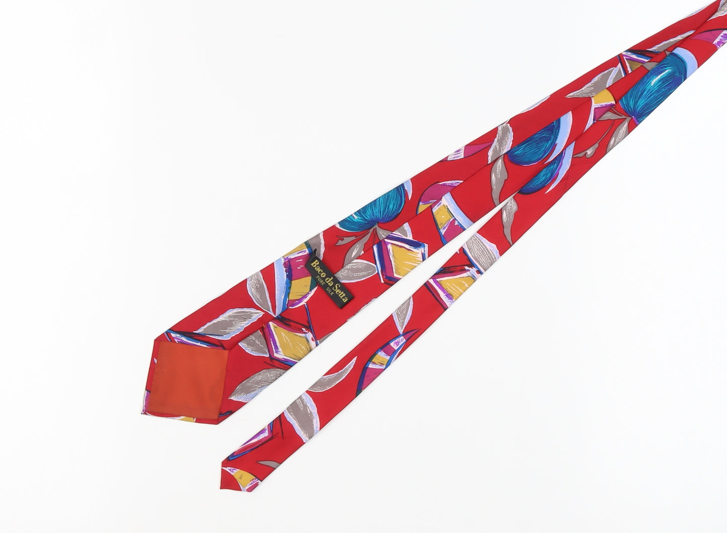 Baco da Setta Men's Red Geometric Silk Tie