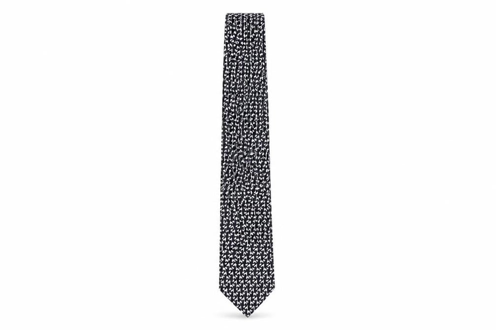 Front view of Marks & Spencer Men's Black Silk Slim Tie