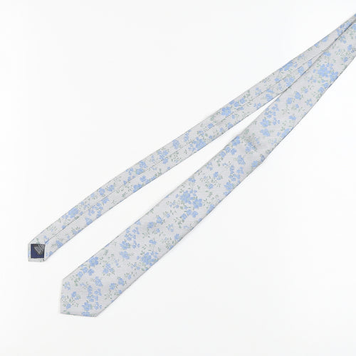 Marks and Spencer Men's Blue Floral Silk Tie
