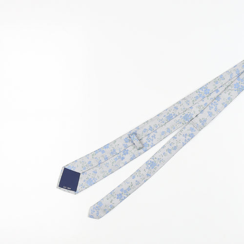 Marks and Spencer Men's Blue Floral Silk Tie