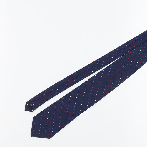 Woodstock Men's Blue Silk Slim Polka Dot Tie
