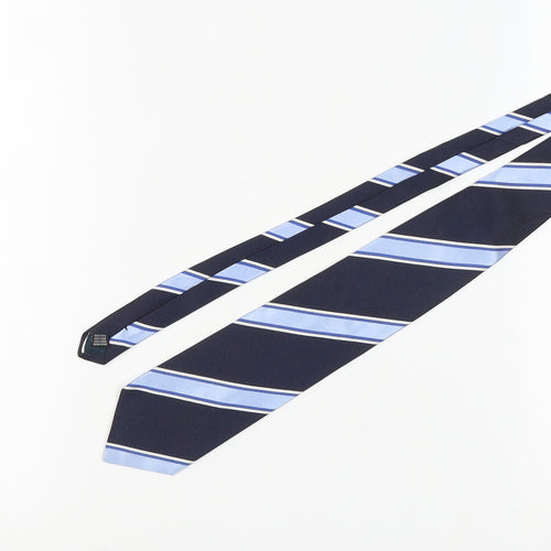 Redgreen Men's Blue Striped Silk Slim Tie