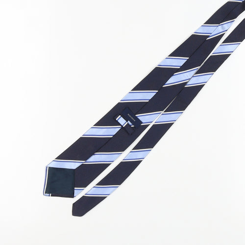 Redgreen Men's Blue Striped Silk Slim Tie