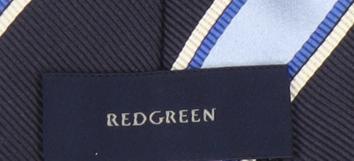 Redgreen Men's Blue Striped Silk Slim Tie