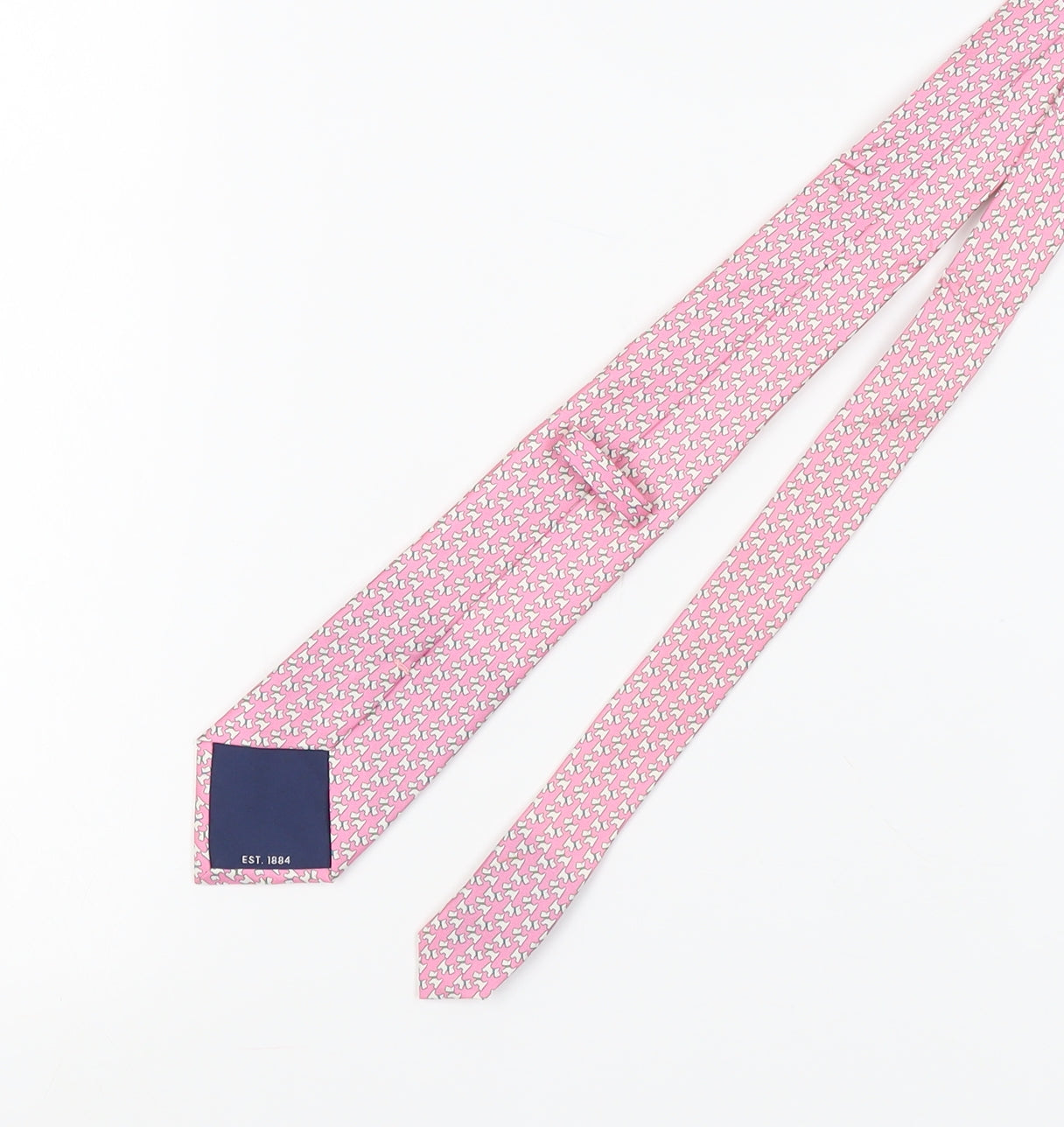 Marks and Spencer Men's Pink Geometric Silk Designer Tie