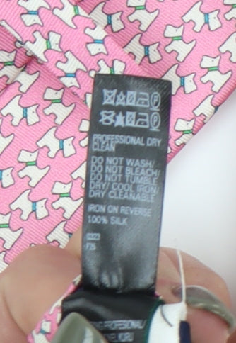 Marks and Spencer Men's Pink Geometric Silk Designer Tie