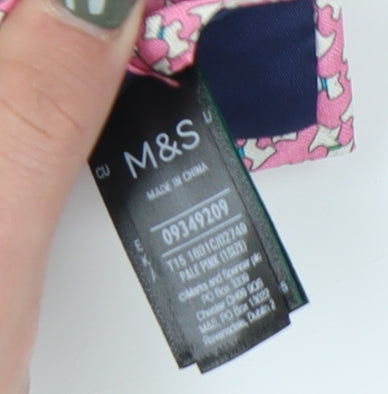 Marks and Spencer Men's Pink Geometric Silk Designer Tie