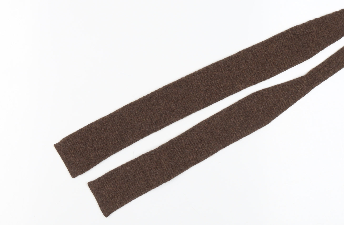 William Lockie Brown Wool Knit Tie for Men One Size