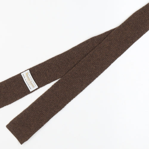 William Lockie Brown Wool Knit Tie for Men One Size