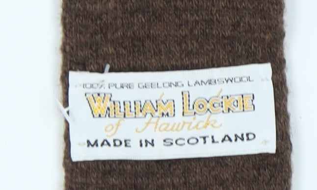 William Lockie Brown Wool Knit Tie for Men One Size