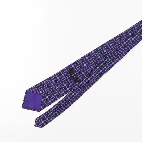 Thomas Nash Purple Geometric Silk Tie for Men