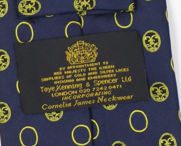 Toye, Kenning & Spencer Blue Geometric Silk Tie