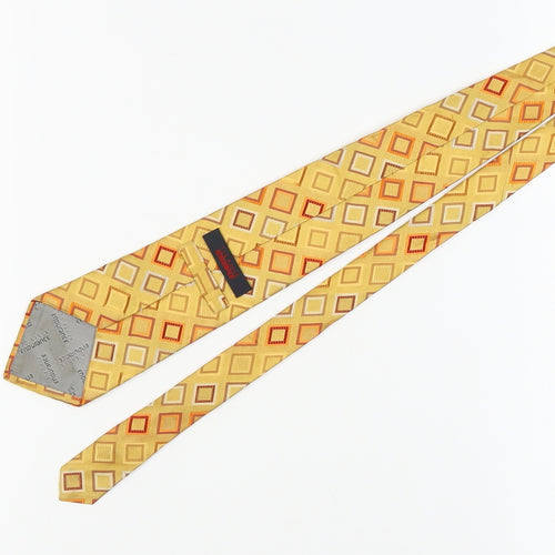 Ted Baker Men's Yellow Geometric Silk Tie
