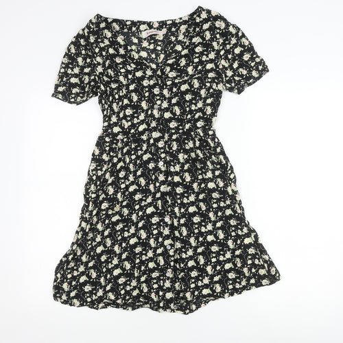 Louche Women's Black Floral XS Shirt Dress