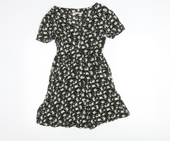 Louche Women's Black Floral XS Shirt Dress