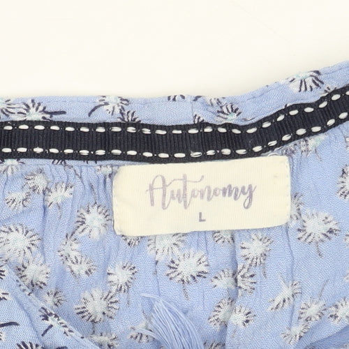 Bonmarché Women's Blue Floral Tunic Blouse - Size L
