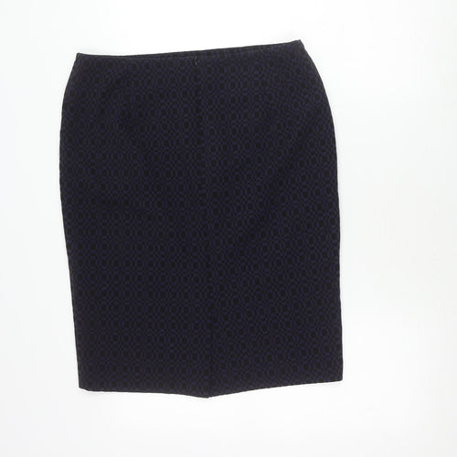 Marks and Spencer Women's Blue Check Pencil Skirt Size 14
