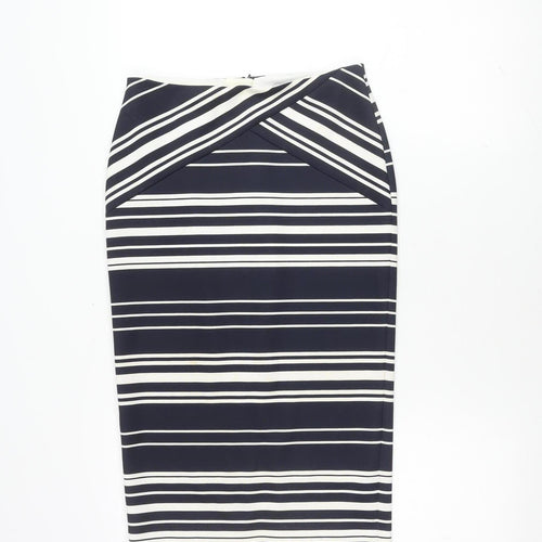 Marks and Spencer Women's Blue Striped Skirt Size 8