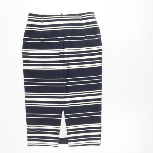 Marks and Spencer Women's Blue Striped Skirt Size 8
