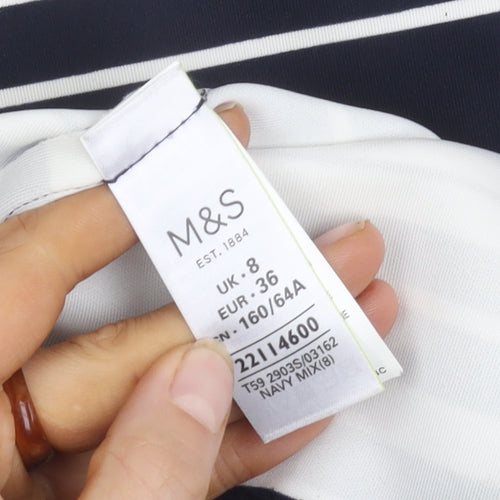 Marks and Spencer Women's Blue Striped Skirt Size 8