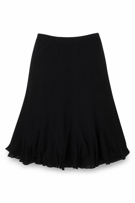 Front view of Saloos Women's Black Skirt, size M, Polyester Blend
