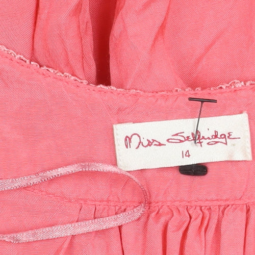 Miss Selfridge Women’s Pink Embroidered Shift Dress