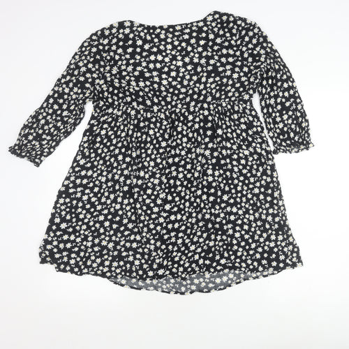 Beyond Words Women's Black Floral A-Line Dress, Size S