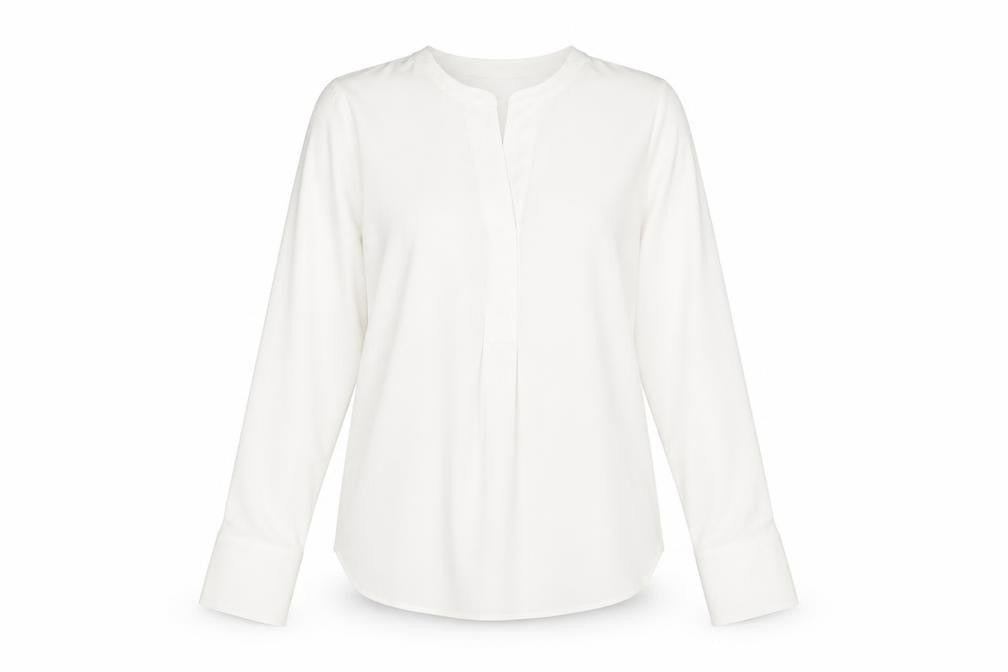 Front view of Marks & Spencer Ivory Blouse, size 10, Women's Long Sleeve