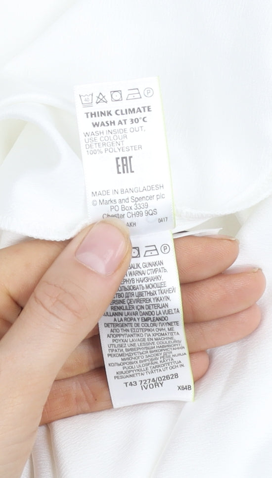 Marks and Spencer Ivory Blouse, Size 10, Women's Long Sleeve