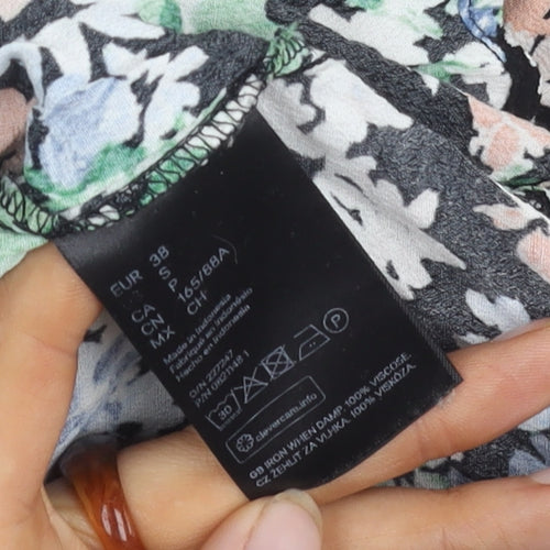 H&M Women's Floral Cropped Blouse - Size 10 Multicoloured