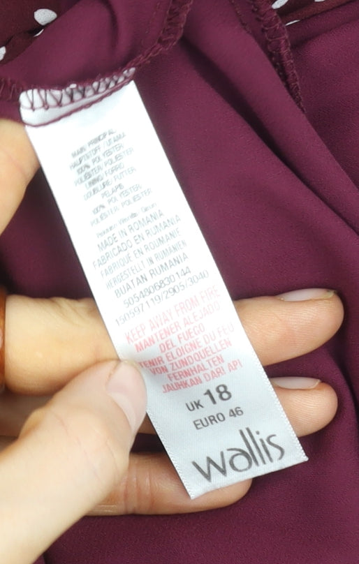 Wallis Women Multicoloured Polka Dot Dress Size 18