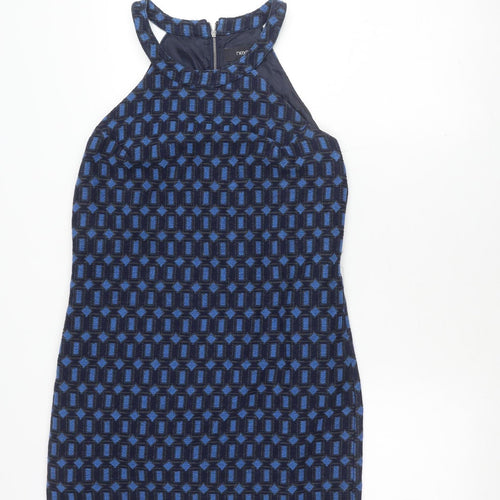 Next Women's Blue Geometric Sheath Dress Size 12