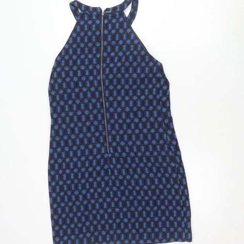 Next Women's Blue Geometric Sheath Dress Size 12