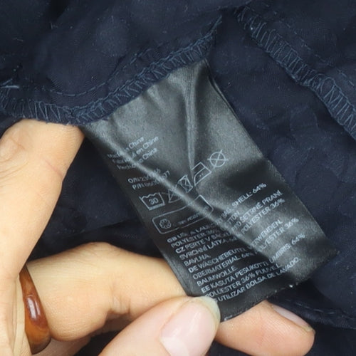 H&M Women's Black Ruffle Sheer Blouse Size 8