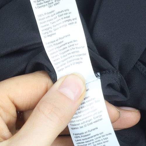 Wallis Women's Black Ruffle Blouse, Size 14