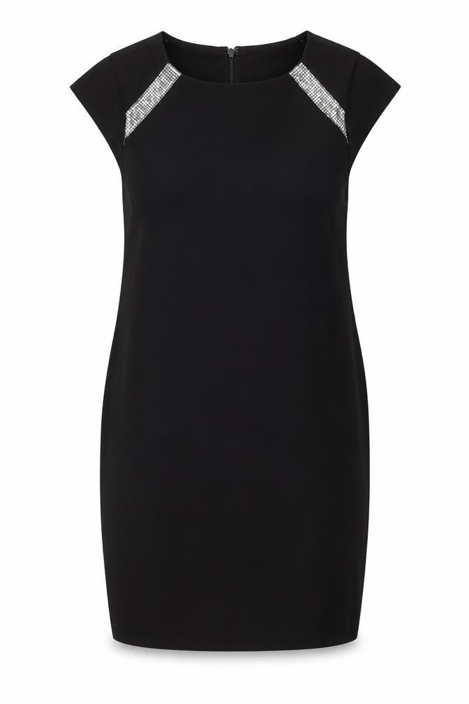 Mango Black Sheath Dress Women Size 8 Sleeveless Sequin