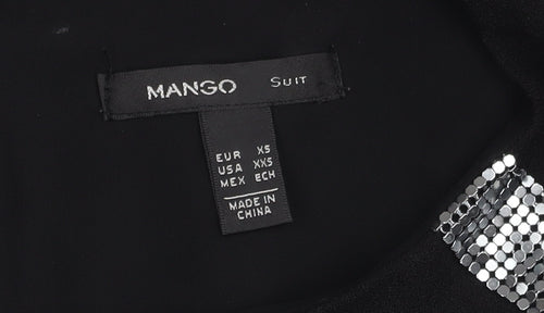 Mango Black Sheath Dress Women Size 8 Sleeveless Sequin