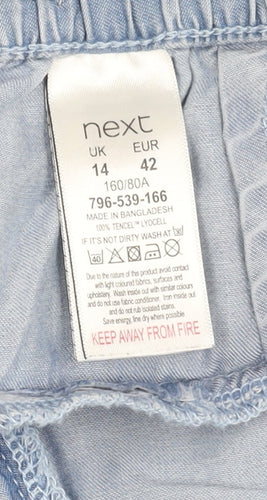 Next Women's Blue Trousers Size 14 Elastic Waist