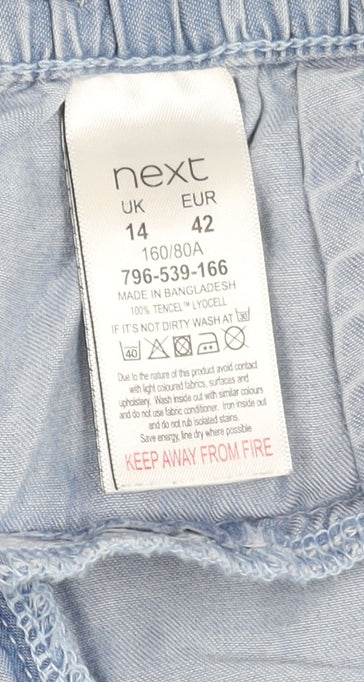 Next Women's Blue Trousers Size 14 Elastic Waist