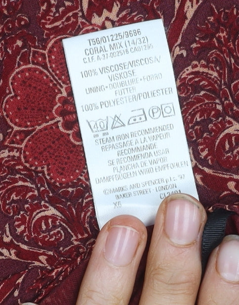 Marks & Spencer Women's Red Floral Midi Skirt