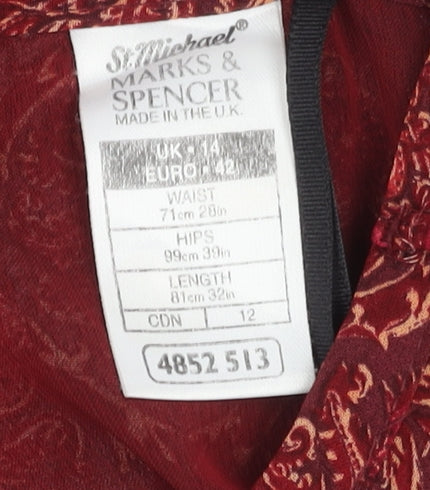 Marks & Spencer Women's Red Floral Midi Skirt