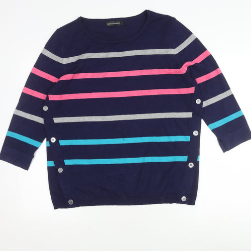 Just Elegance Women's Multicolour Striped Cardigan L
