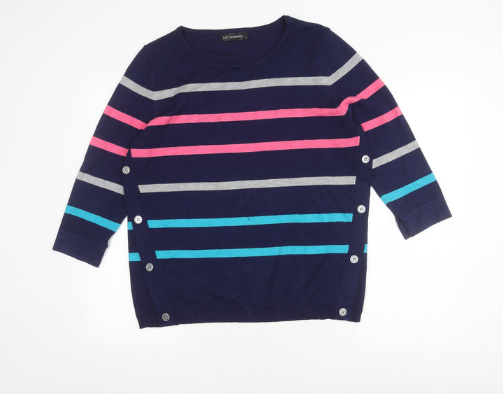 Just Elegance Women's Multicolour Striped Cardigan L