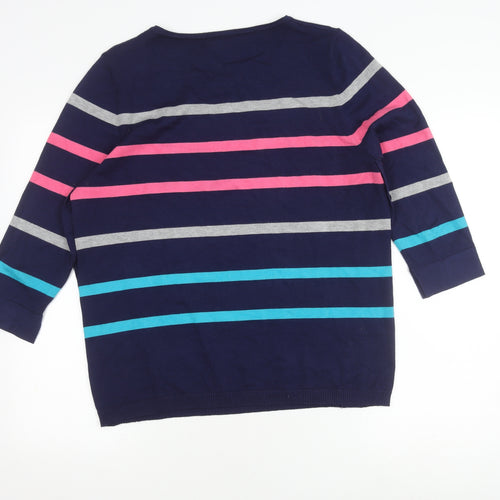 Just Elegance Women's Multicolour Striped Cardigan L
