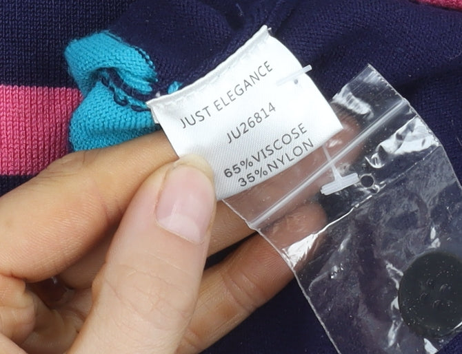 Just Elegance Women's Multicolour Striped Cardigan L