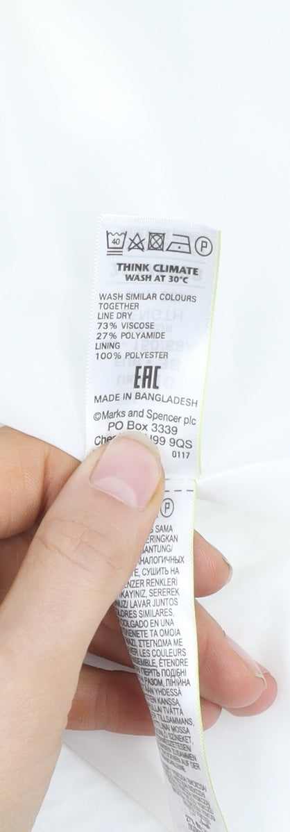 Marks and Spencer Women's White A-Line Skirt, Size 10