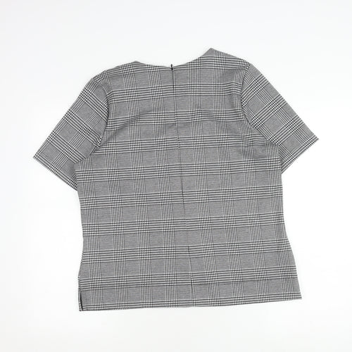 Marks & Spencer Women’s Grey Check Top, Size 14, Casual